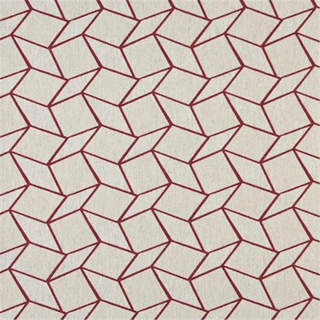 Designer Fabrics 54 in. Wide Red And Off White- Geometric Boxes- Designer Quality Upholstery Fabric K0007A
